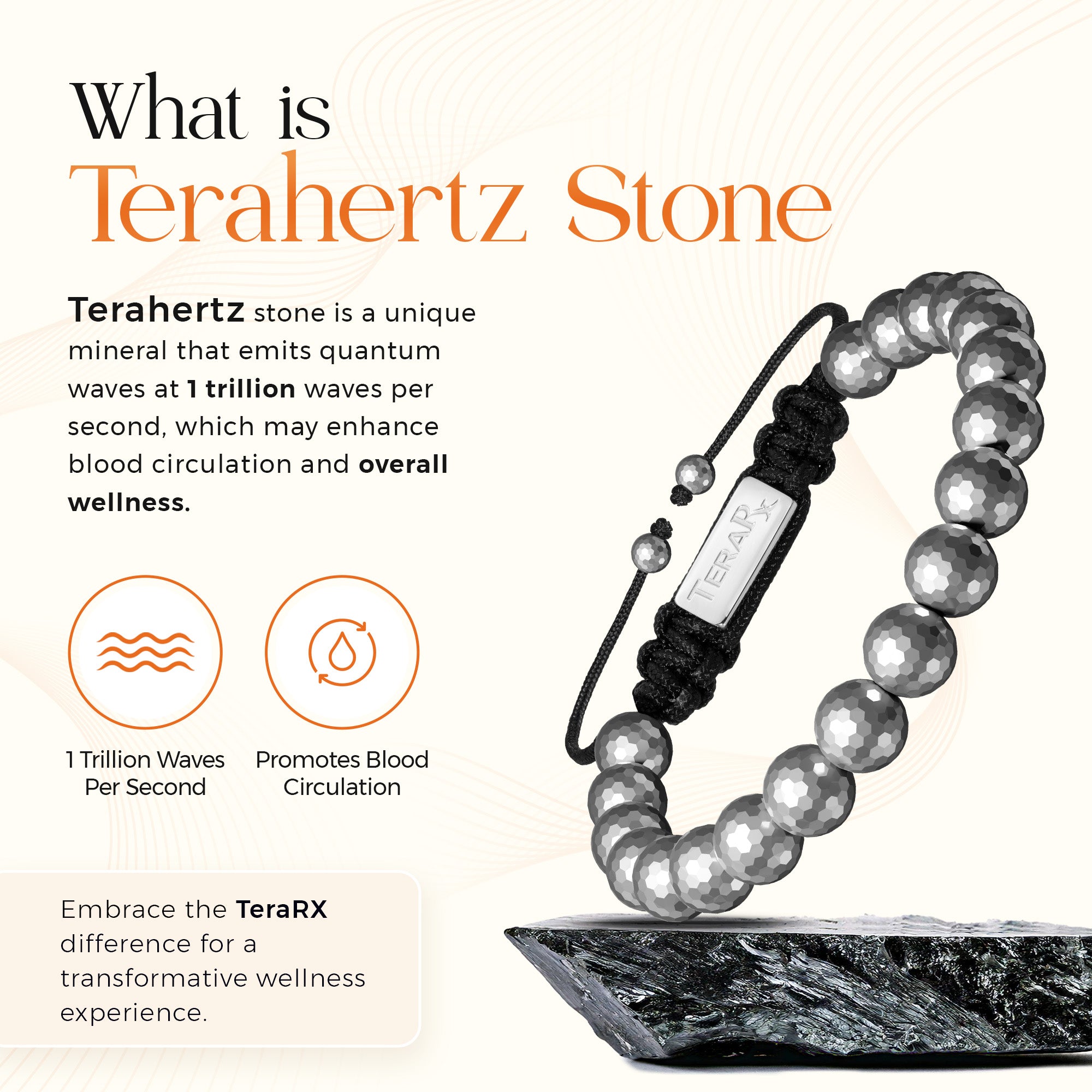 Terahertz Bracelet Faceted Beads (8MM)